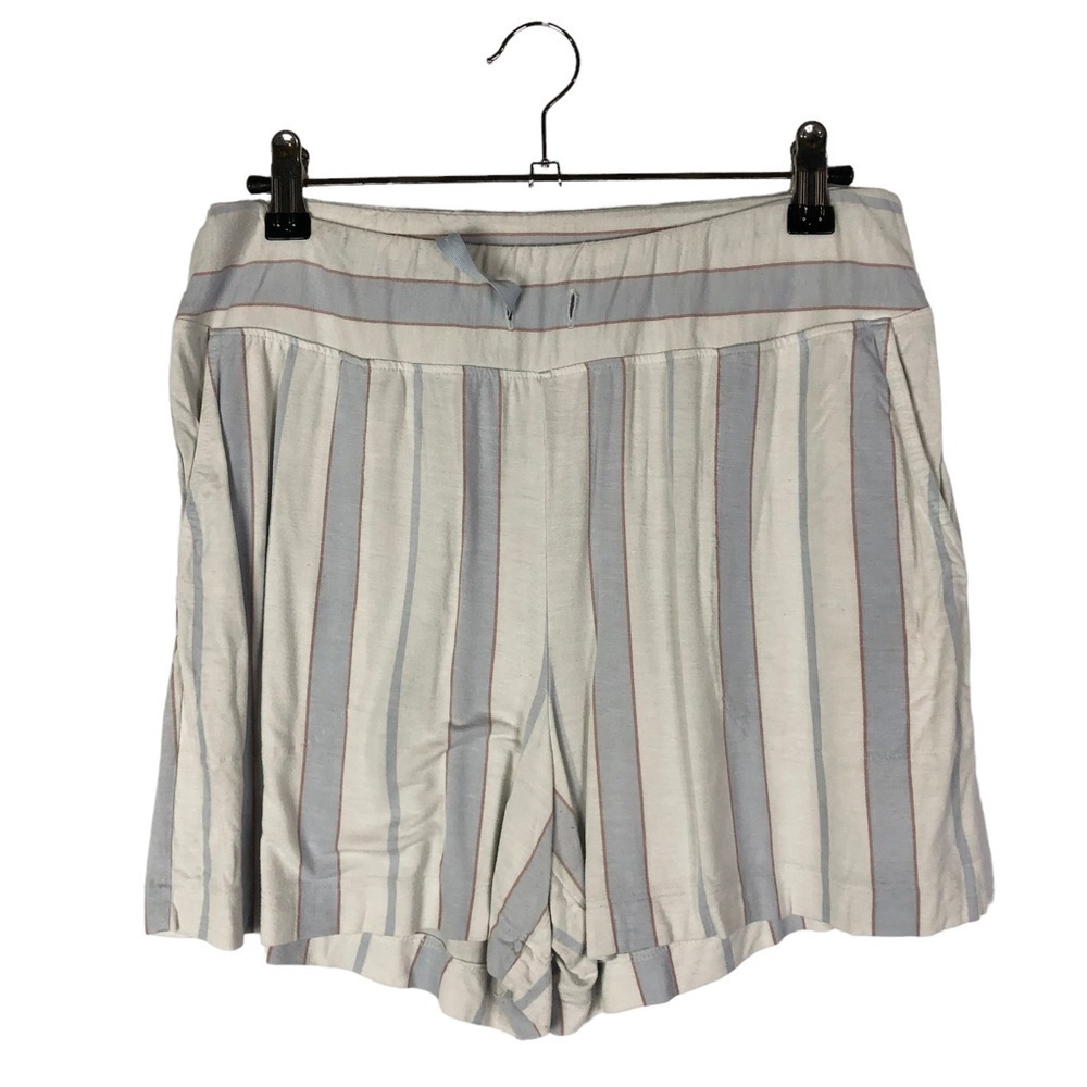Soma Cool Nights White Blue Stripe Pajama Shorts M